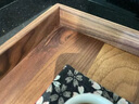 北美黑胡桃木長(zhǎng)方形茶盤茶臺(tái)托盤茶具茶桌沙發(fā)腳凳托盤高級(jí)感盤子 褐色正方形30.5*30.5cm 曬單實(shí)拍圖
