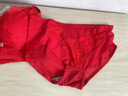 維密桃本命年紅色內(nèi)衣套裝女無(wú)鋼圈聚攏文胸罩爆款七夕情人節(jié)禮物送老婆 紅色套裝-【送襪子+排扣】 M -34/75【AB杯通用】 曬單實(shí)拍圖