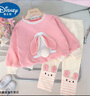 G.duck小黃鴨女童衛衣套裝嬰兒童秋天衣服春秋季洋氣小女孩長(cháng)袖兩件套 粉紅色 毛球兔耳朵兩件套 80 建議75-85cm9-12月 曬單實(shí)拍圖