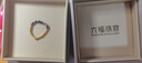六福珠寶黃金戒指小金珠硬金足金青金石木變石彈力戒指 總重約0.67克 曬單實(shí)拍圖