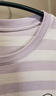 蕉內(nèi)（Bananain）王一博同款305H純棉睡衣男女士100%棉情侶家居服短袖短褲套裝夏季 【長褲款條紋女】粉紫橫條紋 M 曬單實拍圖