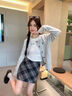 浪莎格子半身裙女2025秋冬新款毛呢包臀裙性感a字短裙修身顯瘦打底裙 深灰小格 【親膚毛呢 自帶內(nèi)襯】 L 【體重111-125斤腰圍72CM臀圍96CM】 曬單實(shí)拍圖
