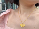 世紀緣黃金吊墜女蝶韻東方足金鑲嵌莫桑石項鏈七夕情人節(jié)禮物送女友 6.19g【贈金色925銀鏈】【贈國檢證書】 曬單實拍圖