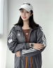 adidas情侶款復古風(fēng)梭織立領(lǐng)夾克外套男女阿迪達斯官方三葉草 深灰 S 曬單實(shí)拍圖