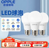 歐普照明（OPPLE）LED球泡E27螺口燈泡【12w-超白光6500K】 3只裝 大功率光源超亮高顯色球泡 曬單實(shí)拍圖