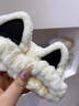 妙奕嘉發(fā)箍女洗臉束發(fā)帶高級感頭巾夏季洗臉化妝專(zhuān)用毛絨貓耳朵頭飾 毛絨貓耳朵白色三件套【配手腕帶】 曬單實(shí)拍圖