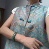 齊黛（QUEDIT）原創(chuàng  )設計蜀錦真絲馬甲女2025秋季新款無(wú)袖背心馬夾桑蠶絲外套 青碧繁花 M 推薦115斤以?xún)?曬單實(shí)拍圖