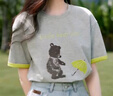 香影【小熊奇遇T】灰色短袖t恤女夏2025新款寬松落肩撞色刺繡上衣 熔巖灰色 S 155/80A/85-95斤 曬單實(shí)拍圖