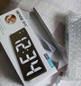 漢時(shí)（Hense）LED鏡面聲控鬧鐘學(xué)生兒童起床神器桌面電子鬧表臺(tái)式鐘表高顏值學(xué)生電子時(shí)鐘小臺(tái)鐘HA0712 黑殼鏡面白燈 曬單實(shí)拍圖