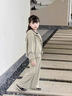 女童衛衣套裝春秋2025新款洋氣初中生女孩運動(dòng)休閑褲炸街三件套 綠色【背心+外套+褲子】 150 曬單實(shí)拍圖
