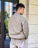 KAMA卡瑪工裝風立領夾克2025新款秋季男裝拉鏈口袋立體剪裁外套 綠色 L 曬單實拍圖