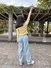 OVE女童闊腿褲2025新款女大童春秋兒童格子褲子秋季女孩休閑運動(dòng)炸街 15266藍色 140 cm 曬單實(shí)拍圖