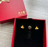 周六福三葉花黃金耳釘女足金耳飾七夕禮物計價(jià)A0914954 一對 約1.69g 曬單實(shí)拍圖