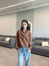 Teenie Weenie小熊女裝襯衫2025年秋新款日常通勤寬松舒適長(cháng)袖上衣 棕色 XS 曬單實(shí)拍圖