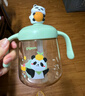 貝親兒童牛奶杯1-3歲寶寶喝水喝奶PPSU直飲奶瓶雙吸管水杯 綠色330mL 曬單實(shí)拍圖