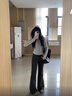 浪莎微喇叭褲女春秋季2025新款高腰顯瘦闊腿休閑運動褲小個子美式衛(wèi)褲 深灰色 【春秋款】 L （適合111-125斤） 曬單實拍圖