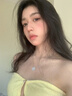 QUEENSUN18K金培育鉆石項鏈時尚輕奢高級感四葉草耳釘LOOP手鏈送女友老婆 18K白 小號LOOP項鏈 總0.6克拉 DE顏色 VS凈度 曬單實拍圖