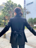 皮爾卡丹（pierre cardin）駝色雙面羊絨大衣女中長款2025年秋冬新款西裝領(lǐng)收腰顯瘦毛呢外套 經(jīng)典駝 S 曬單實拍圖