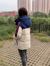 妤遇（YUUZYUUS）品牌女裝短款羽絨服女2025冬季新款韓版休閑撞色白鴨絨保暖外套 藏青色 S 曬單實(shí)拍圖
