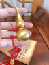 繽越銅葫蘆掛件開(kāi)口空心黃銅磨砂金葫蘆擺件銅玄關(guān)裝飾客廳擺件 小號 曬單實(shí)拍圖