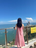 微光里暈染吊帶連衣裙海邊度假風(fēng)旅游拍照法式無袖掛脖仙女長裙沙灘裙子 粉色暈染M碼【建議95-110斤】 曬單實(shí)拍圖