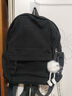 日系ins休閑校園小書(shū)包女 高中初中女生雙肩包輕便旅游背包欣1872 黑色+掛件 曬單實(shí)拍圖