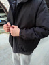 鴨鴨輕薄羽絨服女士短款連帽2025秋冬新款小個子時尚百搭羽絨夾克外套 黑色 XL 曬單實(shí)拍圖