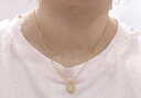 中國黃金（CHINA GOLD）愛心黃金項鏈女2025新款金鑲玉金吊墜七夕情人節(jié)禮物送女友生日 足金玉見你吊墜【贈黃銀鏈】京速達(dá) 曬單實拍圖