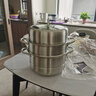 康巴赫304不銹鋼三層蒸鍋蒸籠復(fù)底大湯蒸鍋多功能鍋具30cm燃?xì)庠钔ㄓ?曬單實拍圖