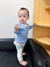 南律秋冬寶寶加厚護膝0-4歲兒童加絨過(guò)膝襪套保暖膝套爬行襪不勒腿 灰色+藍色 (2雙裝） 均碼 建議0-4歲 曬單實(shí)拍圖