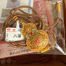 足銀999寶相花葫蘆描金琺瑯彩蓮花福氣滿(mǎn)滿(mǎn)純銀項鏈女送母親禮物 寶相花福字葫蘆吊墜+繩子 約13.5克 曬單實(shí)拍圖
