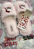 野獸派家居（tbh）三麗鷗Hello Kitty毛絨刺繡拖鞋室內家用女士防滑家居鞋 毛絨刺繡拖鞋 蝴蝶結 38-39 曬單實(shí)拍圖