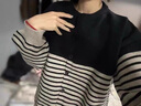 苒祺祺孕婦裝春秋新款毛衣套裝秋裝2025秋冬針織上衣寬松厚款開(kāi)衫兩件套 杏色上衣+黑闊腿褲（套裝） M 曬單實(shí)拍圖