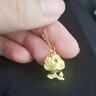 中國黃金（CHINA GOLD）足金5D硬金玫瑰之戀黃金吊墜送女友老婆七夕節(jié)情人節(jié)禮物 金重約0.6g【七夕禮盒】（贈(zèng)金色銀鏈） 曬單實(shí)拍圖