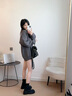 MANTENER GRAN英倫風(fēng)馬丁靴女6.5CM厚底增高短靴粗跟彈力靴 MG女鞋 黑色 現貨 36 曬單實(shí)拍圖