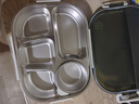蘇泊爾（SUPOR）飯盒316不銹鋼自帶布包餐具學(xué)生上班族餐盤(pán)多分格不串味保溫飯盒 灰綠（含布包+餐具）2000ml 曬單實(shí)拍圖