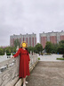 雅格羅伊大碼訂婚衣服女胖妹妹遮肚子法式減齡娃娃領(lǐng)紅色連衣裙女秋季胖mm 紅色 均碼 3XL[建議155-170斤] 曬單實(shí)拍圖
