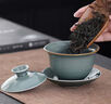 韞舜蓋碗德化哥窯三才蓋碗冰裂泡茶碗單個(gè)泡茶功夫茶具家用陶瓷茶杯 哥窯蓋碗-天青 170ml 曬單實(shí)拍圖