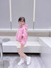 拙拙豬女童秋裝夾克外套2025新款洋氣時髦兒童裝女孩春秋季大童連帽上衣 玫紅色 150 曬單實拍圖
