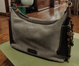 VANESSA HOGAN【高端線(xiàn)新品】VH女包行漫hobo包包中號反絨羊皮高級感輕奢單肩包 霧凇灰【附贈精美禮盒】 曬單實(shí)拍圖