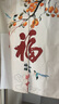 枳束衛生間風(fēng)水門(mén)簾免打孔隔斷簾 簾子遮擋簾子隔斷門(mén)簾臥室門(mén)簾擋 01如意福至 喜鵲銜喜(加厚麻布) 對開(kāi)式寬80*高120（贈收縮桿） 曬單實(shí)拍圖