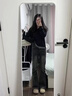 FSHE美式闊腿微喇牛仔褲女2025春秋新款高腰顯瘦寬松設(shè)計感拖地喇叭褲 巖灰長褲(單褲) S 曬單實(shí)拍圖