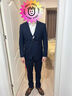 吉約蒙（G·MONS）西服套裝男條紋藏青色新郎結婚商務(wù)西裝高級感正裝修身西裝整套男 藏青色【上衣+褲子】 48 曬單實(shí)拍圖