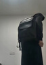 袋鼠書包復古真皮雙肩包男包2024七夕潮牌休閑女士背包韓版簡約旅行包 黑色小號 35X12X24厘米 曬單實拍圖