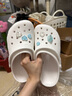 卡駱馳（crocs）經典小Clog K童沙灘洞洞鞋涼拖鞋 206991-100  34 （34-35）  曬單實拍圖