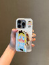 藍(lán)波點藍(lán)裙哭娃鏡面適用iphone16 pro max蘋果15手機(jī)殼14保護(hù)套13 哭娃鏡面支架殼 iphone 15 pro 曬單實拍圖