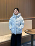 波司登（BOSIDENG）25新款羽絨服商場(chǎng)熱賣(mài)同款女短款連帽冬季保暖合身外套B250245202 天藍愛(ài)心印花9W38-趨勢推薦 S 160/84A 體重約100-110斤 曬單實(shí)拍圖