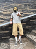 卡圖弛美式正肩boxy版型polo衫男夏季痞帥休閑短袖t恤情侶寬松半袖上衣 白灰色 XL 曬單實拍圖