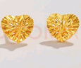 中國黃金（CHINA GOLD）黃金耳釘女足金愛(ài)心耳釘耳飾七夕情人節禮物送女友老婆 足金愛(ài)心耳釘約1.0g【甄選禮盒】 曬單實(shí)拍圖