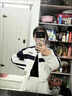 愛麥依夏2025新款美式復(fù)古撞色短款棒球服拼接外套百搭夾克上衣女裝潮 白色款 M 適合86-105斤 曬單實拍圖